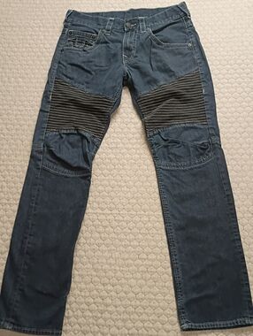 True Religion Jeans Moto Slim Men’s Tag 31 Blue Ribbed Design [PLEASE READ]